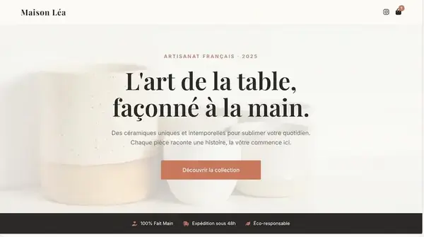 Creare landing page e-commerce artizanal Paris — Maison Léa de LSAM Services