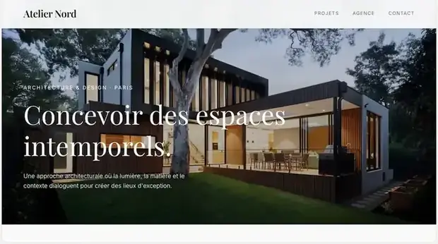 Creare landing page cabinet arhitectură Paris — Atelier Nord de LSAM Services